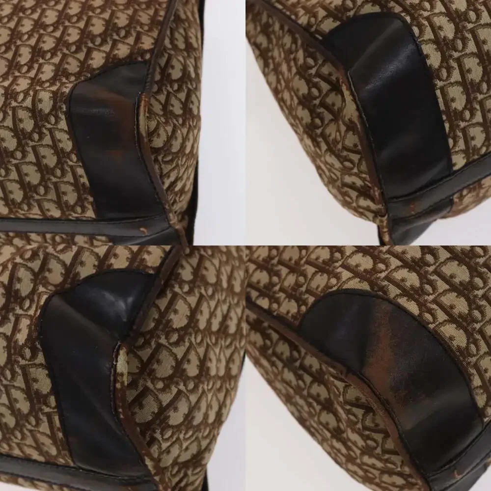 DIOR Trotter Canvas Boston Bag Brown